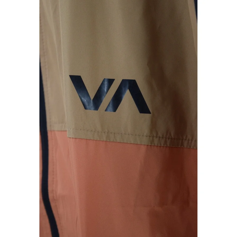 RVCA Ryder Jacket Mens Large Windbreaker Full Zip Hooded Color‎ Block